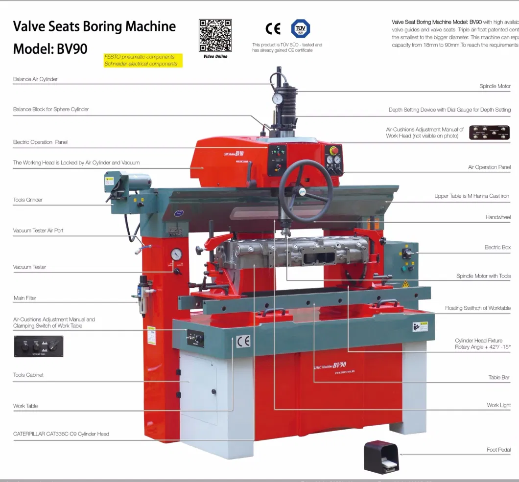 Valve Seat Boring Machine / Valve Seat Cutting Machine BV90